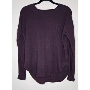 Athleta Womens Long Sleeve Sweater Blouse Top Plum Purple Size Small Petite